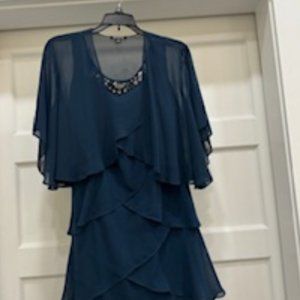 SLNY Dress and Jacket, Navy, Size 10